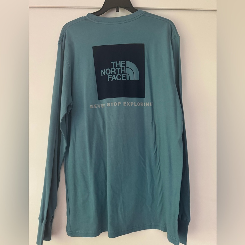 The North Face Men's Long Sleeve Red Box Tee Shirt Blue